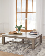 Bay Furniture Gallery - Ashley Furniture - Loyaska Coffee Table - Rectangular Cocktail Table / Brown/Ivory - T789-1