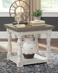 Bay Furniture Gallery - Ashley Furniture - Havalance End Table - Square End Table / White/Gray - T994-2