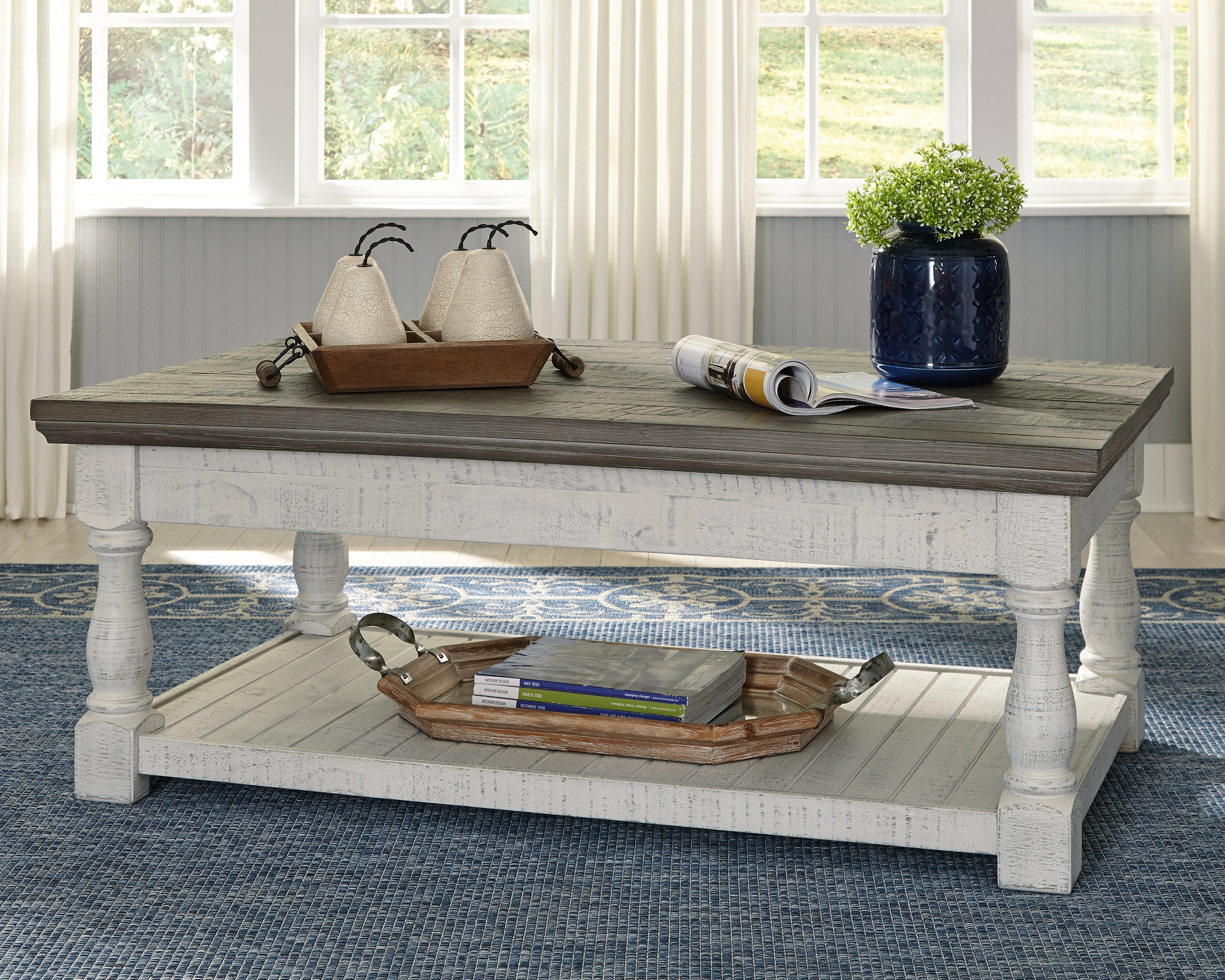 Bay Furniture Gallery - Ashley Furniture - Havalance Lift-Top Coffee Table - Lift Top Cocktail Table / White/Gray - T994-20