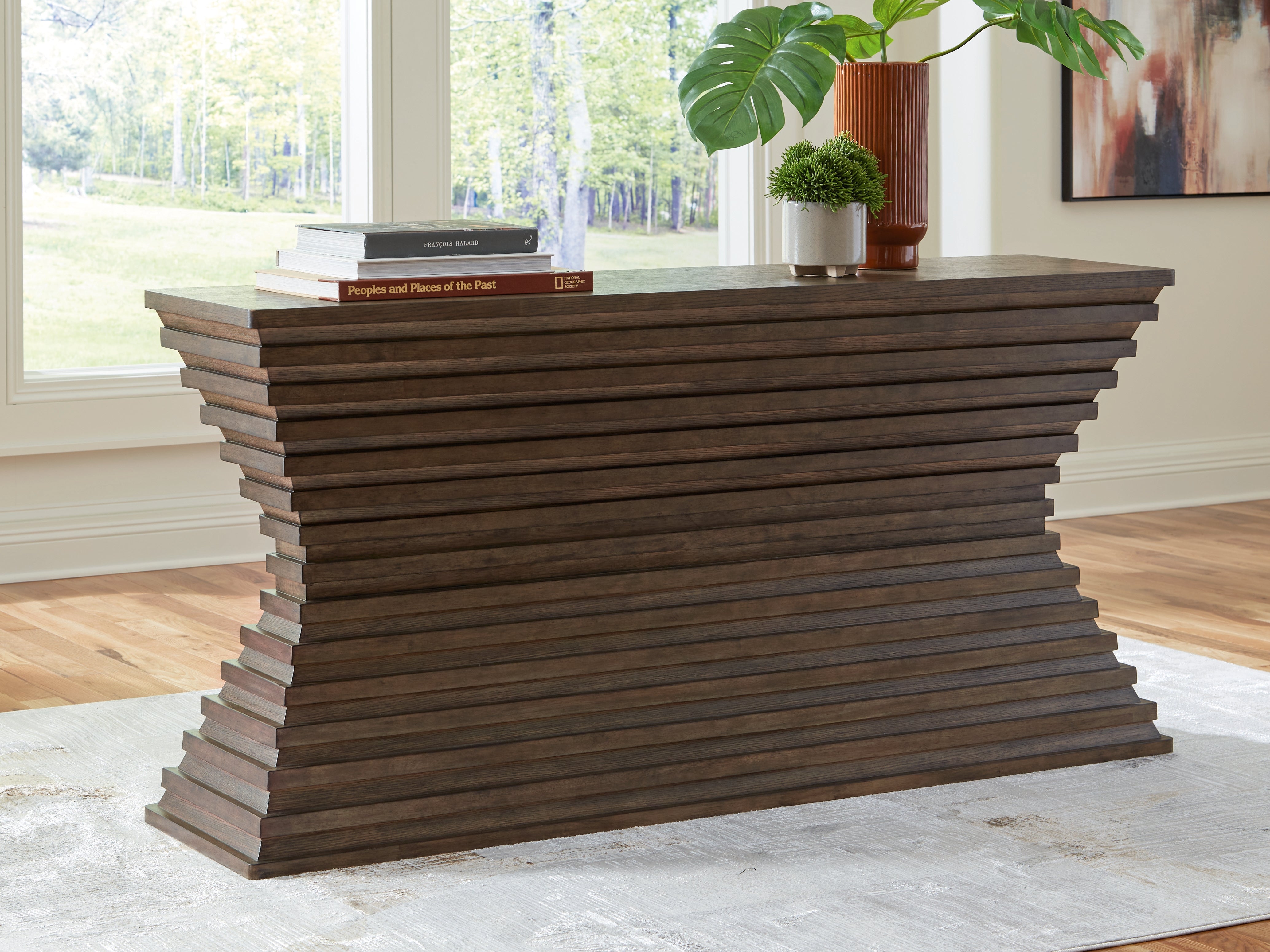 Bay Furniture Gallery - Ashley Furniture - Hannodream Sofa Table - Sofa Table / Warm Brown - T821-4