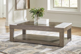 Bay Furniture Gallery - Ashley Furniture - Loyaska Lift-Top Coffee Table - Lift Top Cocktail Table / Grayish Brown/White - T854-9