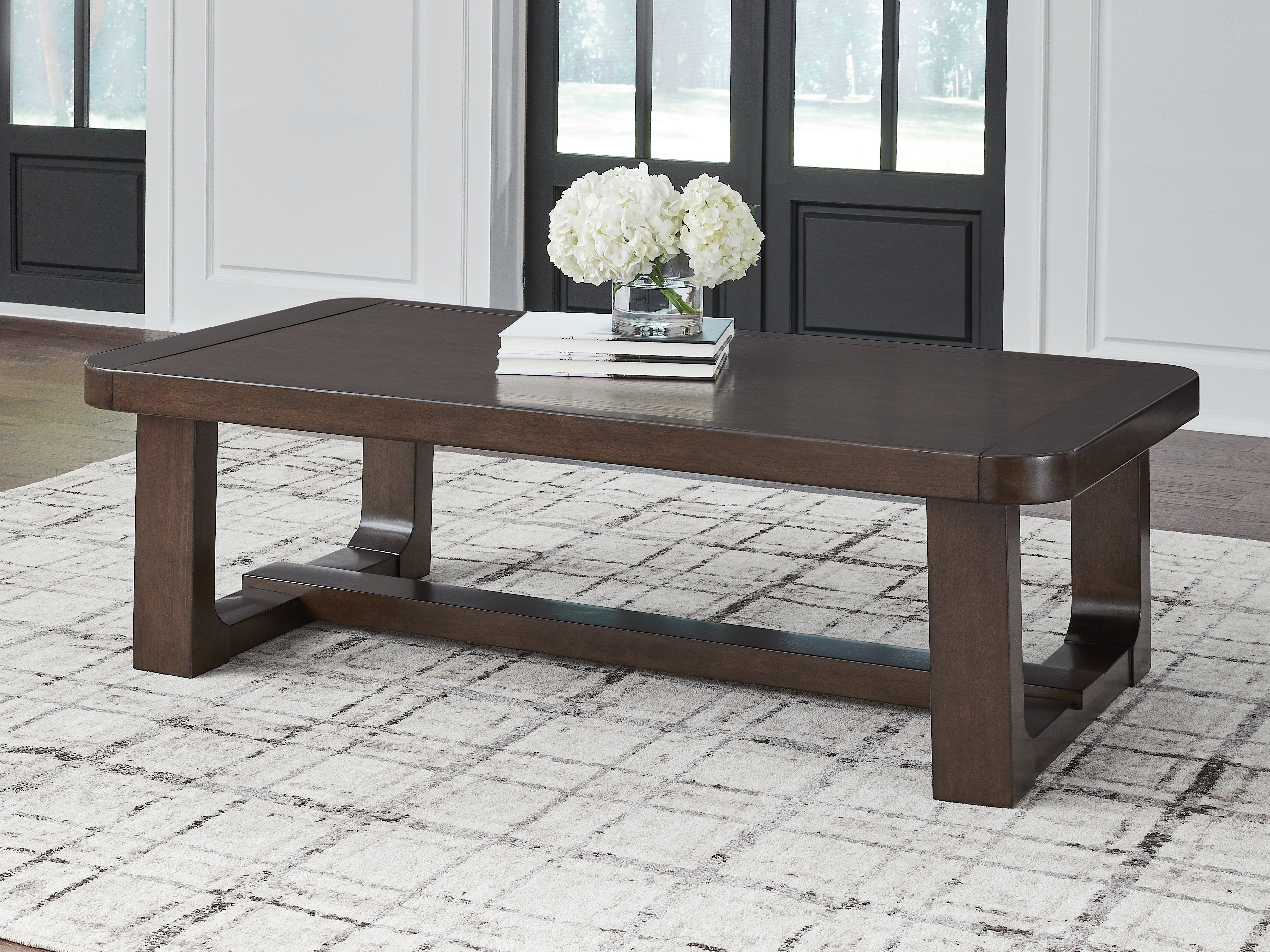 Bay Furniture Gallery - Ashley Furniture - Breckington Coffee Table - Rectangular Cocktail Table / Dark Brown - T856-1