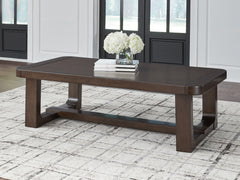 Bay Furniture Gallery - Ashley Furniture - Breckington Coffee Table - Rectangular Cocktail Table / Dark Brown - T856-1