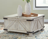 Bay Furniture Gallery - Ashley Furniture - Carynhurst Coffee Table - Cocktail Table with Storage / Whitewash - T929-20