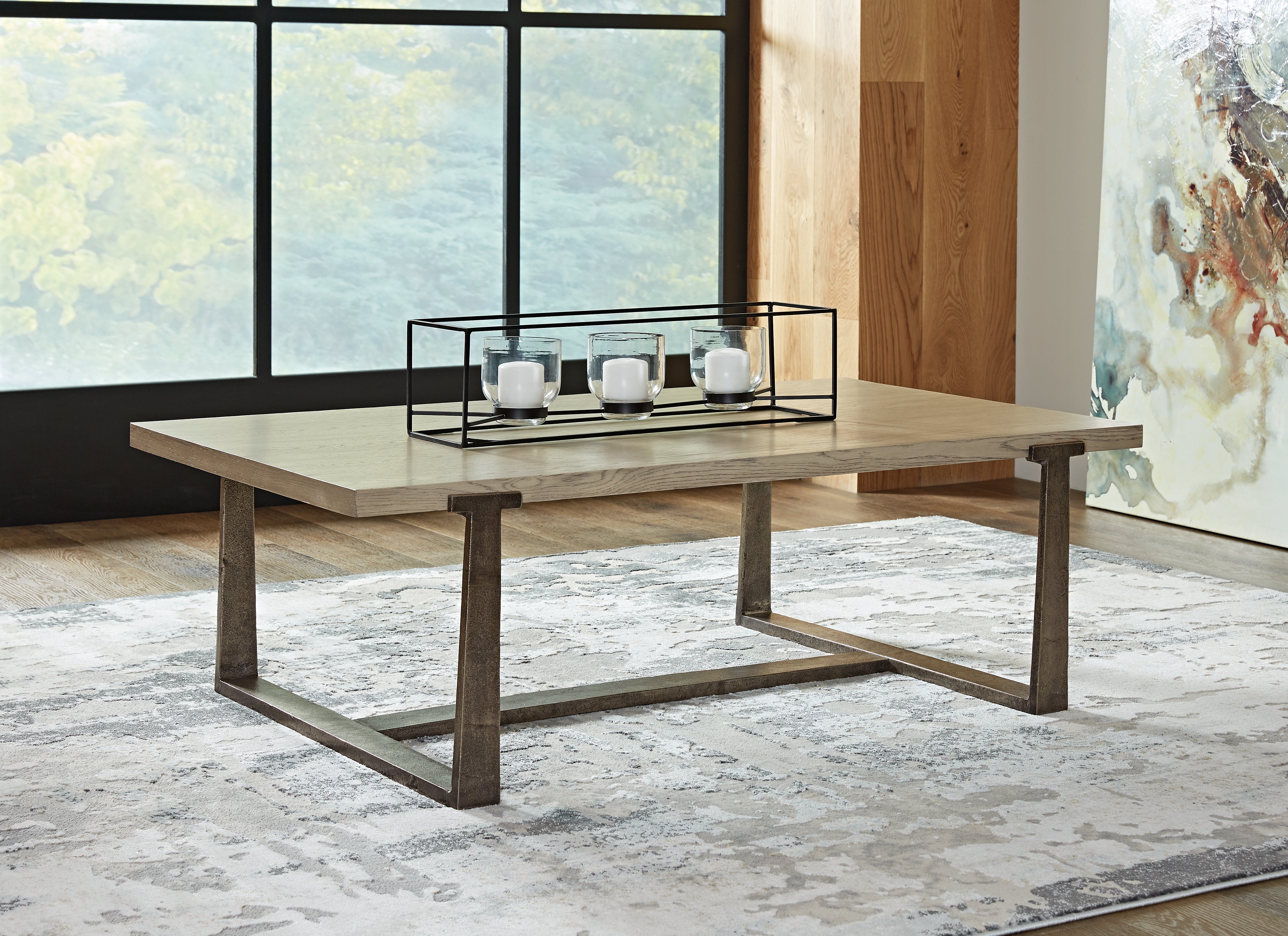 Bay Furniture Gallery - Ashley Furniture - Dalenville Coffee Table - Rectangular Cocktail Table / Gray - T965-1