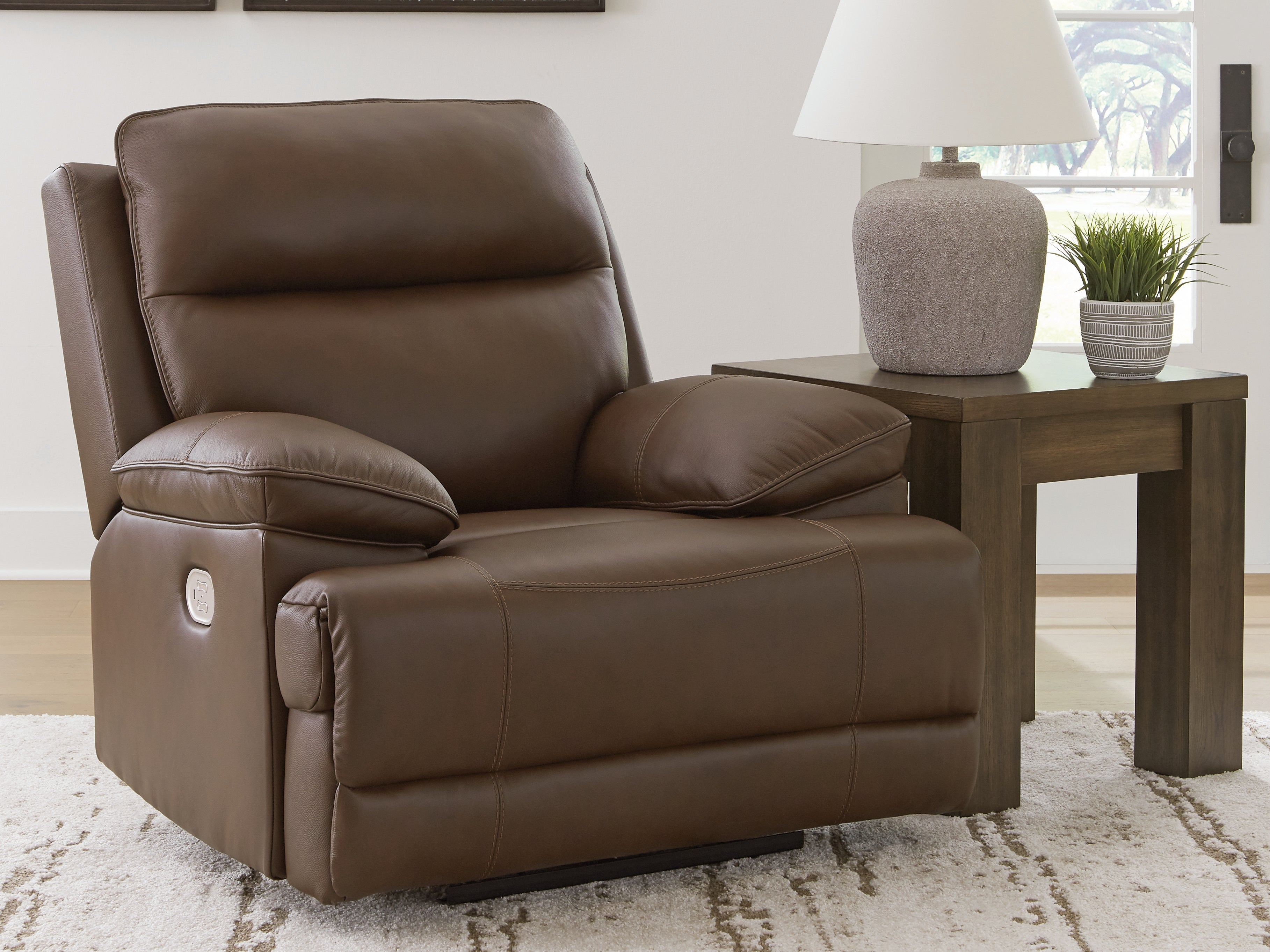 Bay Furniture Gallery - Ashley Furniture - VonRyan Living Room - PWR Recliner/ADJ Headrest / Tobacco - U1040013