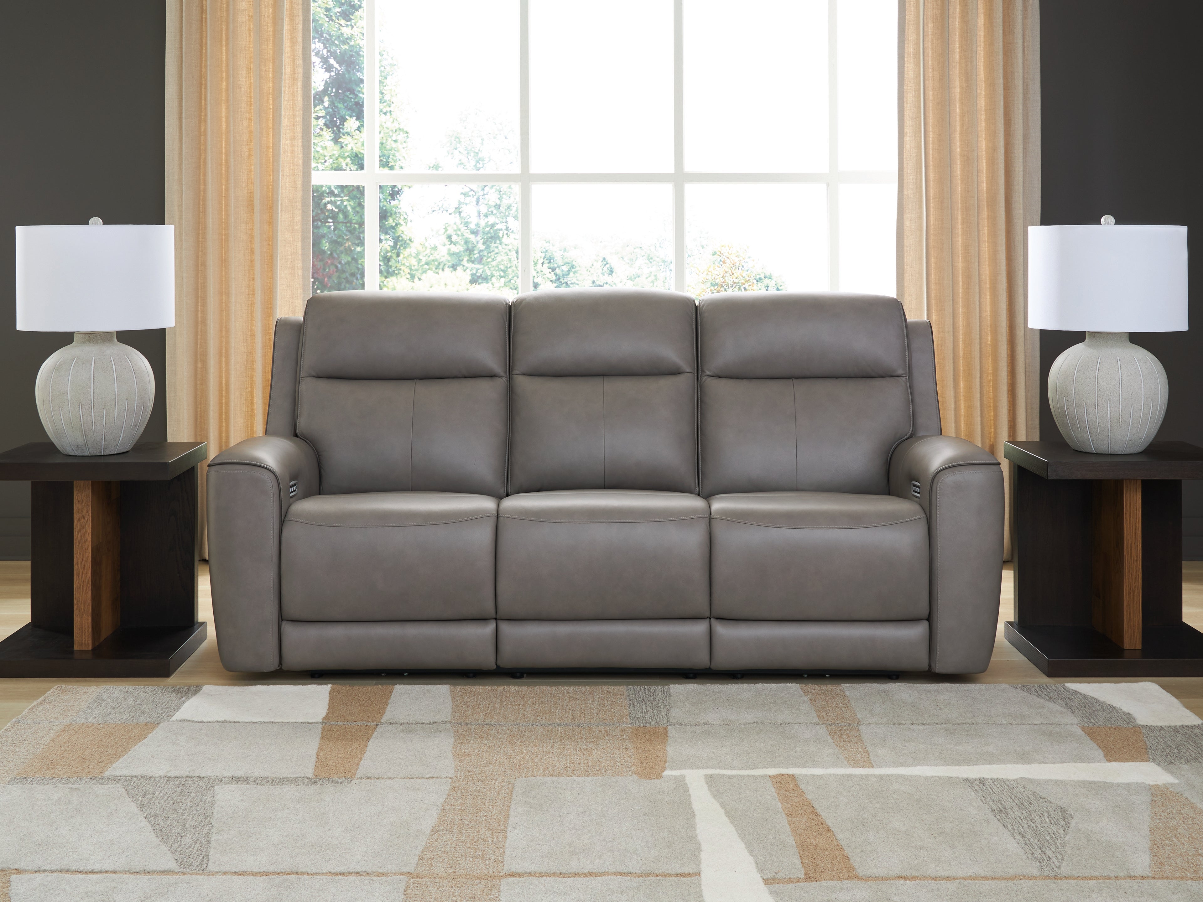 Bay Furniture Gallery - Ashley Furniture - 5Z-Comfort Living Room - PWR REC Loveseat/CON/ADJ HDRST / Onyx - PCU1090218