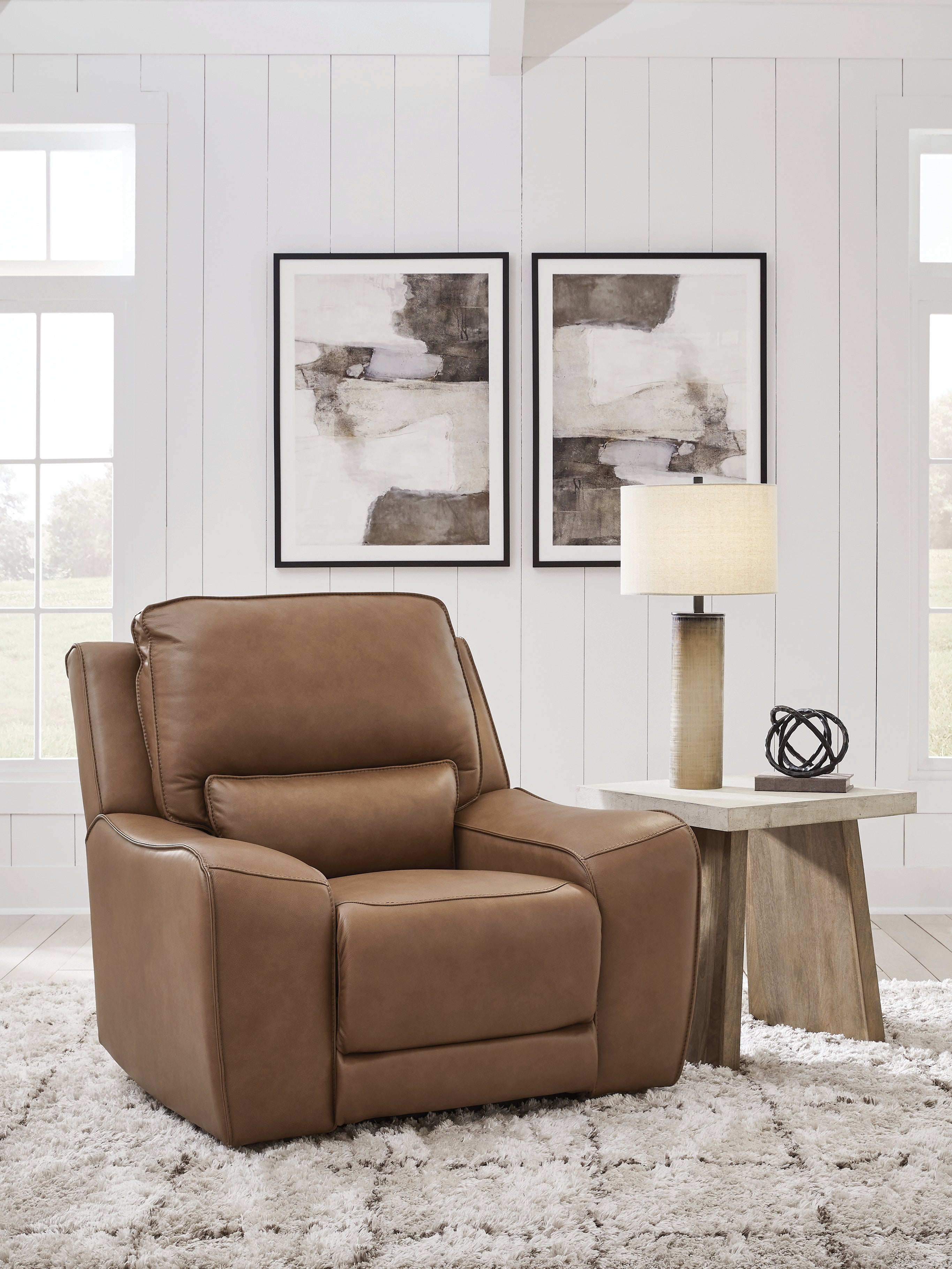 Bay Furniture Gallery - Ashley Furniture - DeepWakes Living Room - 2 Seat PWR REC Sofa ADJ HDREST / Caramel - PCU6260647