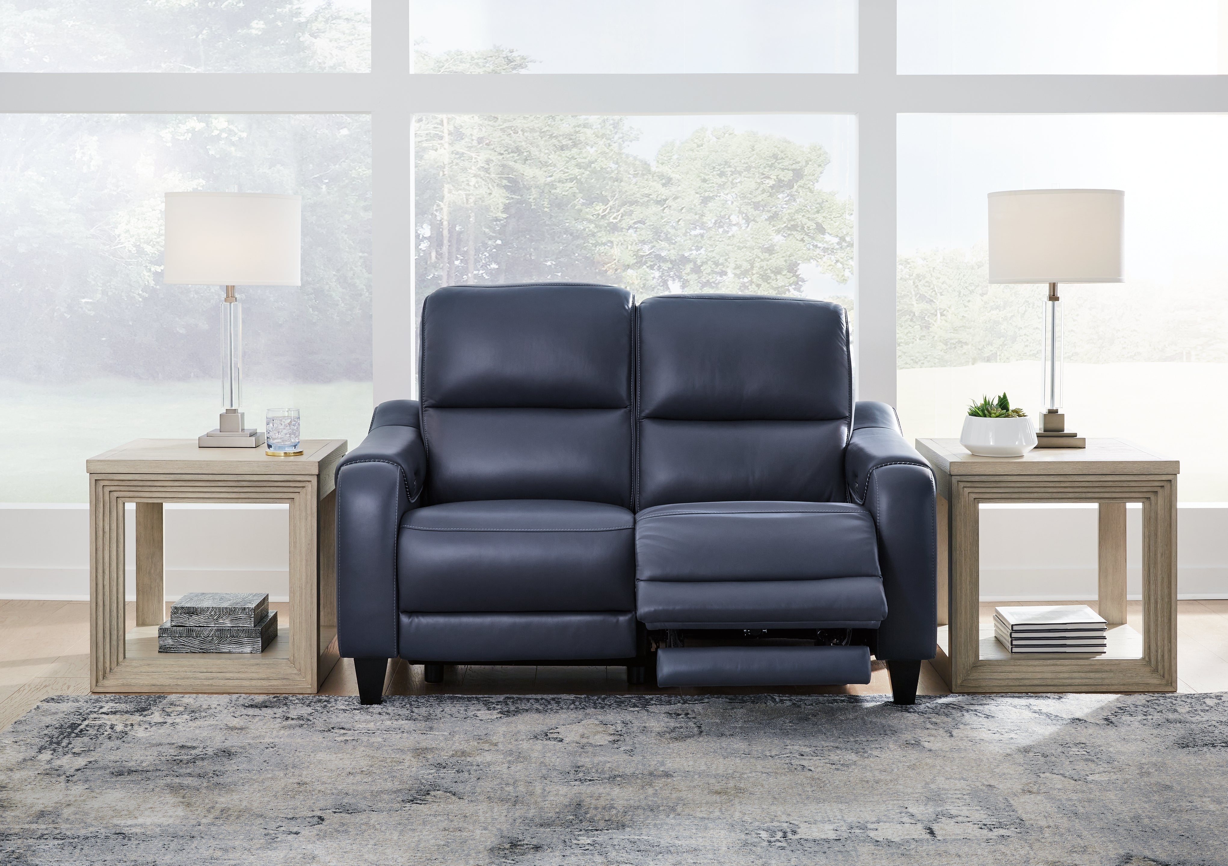 Bay Furniture Gallery - Ashley Furniture - Mercomatic Living Room - PWR REC Sofa with ADJ Headrest / Ocean - U7531115