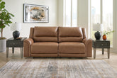 Bay Furniture Gallery - Ashley Furniture - Trasimeno Living Room - 2 Seat PWR REC Sofa ADJ HDREST / Caramel - U8281547