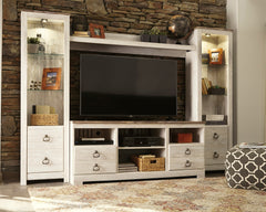 Bay Furniture Gallery - Ashley Furniture - Willowton Entertainment Center - Pier / Whitewash - W267-24