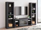 Bay Furniture Gallery - Ashley Furniture - Cayberry 3-Piece Entertainment Center with Electric Fireplace - 3-Piece Entertainment Center with Electric Fireplace / Black - W2721W2