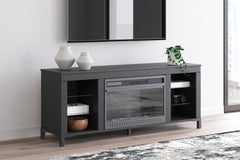 Bay Furniture Gallery - Ashley Furniture - Cayberry TV Stand - 60" with Electric Fireplace / Black - W2721-168