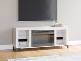 Bay Furniture Gallery - Ashley Furniture - Brollevi TV Stand - 60" with Electric Fireplace / White - W2722-168