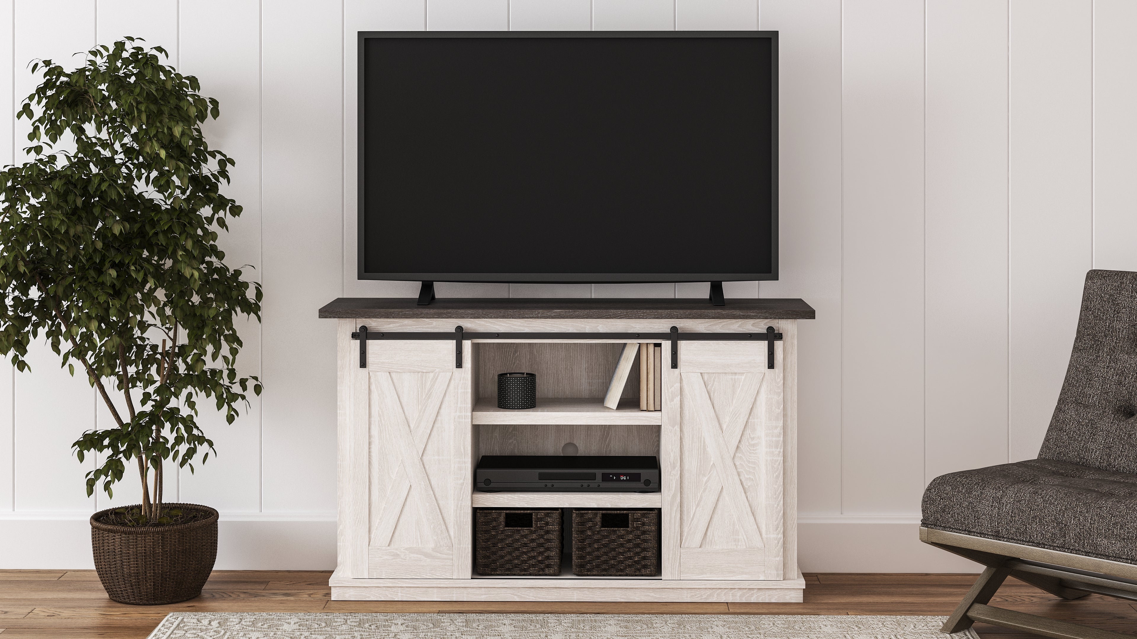Bay Furniture Gallery - Ashley Furniture - Dorrinson 54" TV Stand - 54" / Two-tone - W287-48