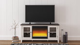 Bay Furniture Gallery - Ashley Furniture - Dorrinson 60" TV Stand with Electric Fireplace - 60" TV Stand with Electric Fireplace / Two-tone - W287W2