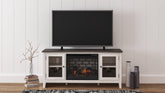 Bay Furniture Gallery - Ashley Furniture - Dorrinson 60" TV Stand with Electric Fireplace - 60" TV Stand with Electric Fireplace / Two-tone - W287W3
