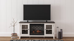 Bay Furniture Gallery - Ashley Furniture - Dorrinson 60" TV Stand with Electric Fireplace - 60" TV Stand with Electric Fireplace / Two-tone - W287W3