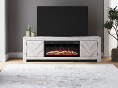 Bay Furniture Gallery - Ashley Furniture - Cayboni 71" TV Stand with Electric Fireplace - 71" TV Stand with Electric Fireplace / Whitewash - W3788W1