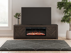 Bay Furniture Gallery - Ashley Furniture - Cayboni 71" TV Stand with Electric Fireplace - 71" TV Stand with Electric Fireplace / Black - W3789W1