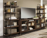 Bay Furniture Gallery - Ashley Furniture - Starmore Entertainment Center - 3-Piece Entertainment Center / Brown/Gunmetal - W633W1