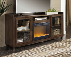 Bay Furniture Gallery - Ashley Furniture - Starmore 70" TV Stand with Electric Fireplace - 70" TV Stand with Electric Fireplace / Brown - W633W4