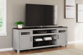 Bay Furniture Gallery - Ashley Furniture - Darborn 88" TV Stand - 88" / Gray/Brown - W796-68