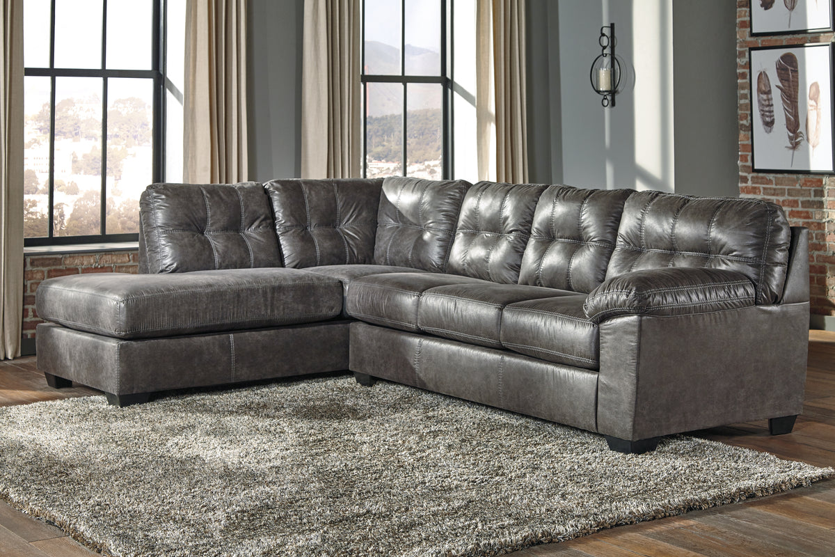Bay Furniture Gallery - Ashley Furniture - Fallston Sectional - RAF 2-Piece Sectional with Chaise / Slate - 17221S1
