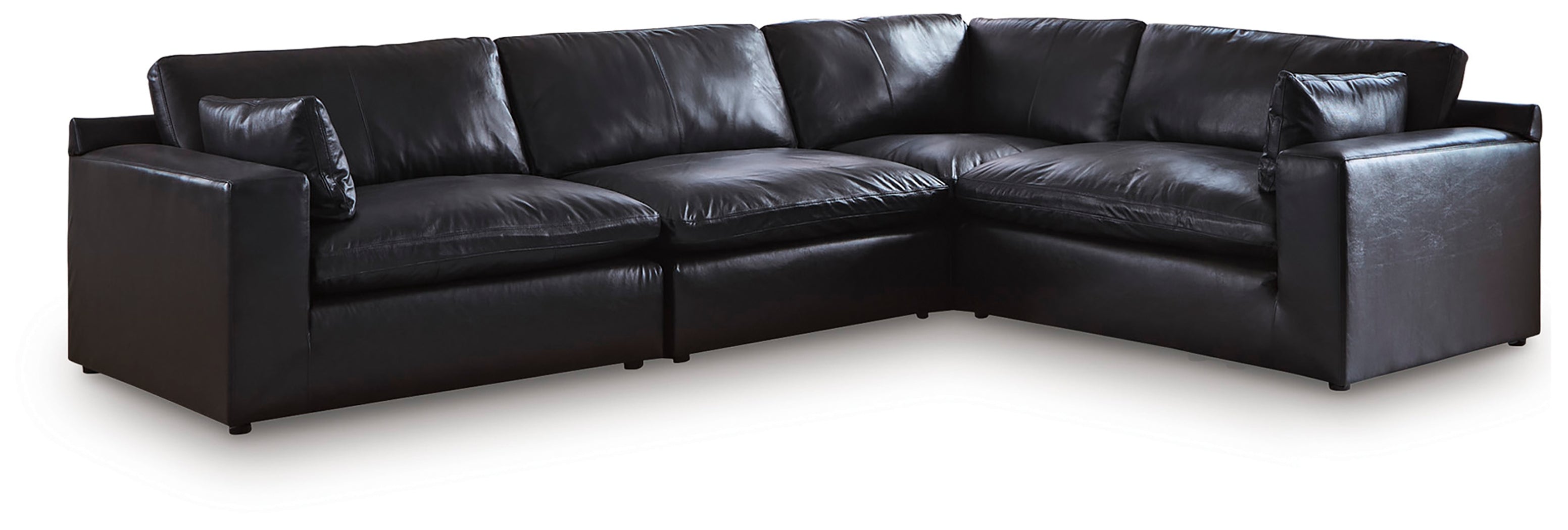 Bay Furniture Gallery - Ashley Furniture - Emilia Sectional - RAF 4-Piece Sectional / Black - 30902S3