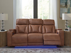 Bay Furniture Gallery - Ashley Furniture - Clean-Slate Living Room - PWR REC Loveseat/CON/ADJ HDRST / Caramel - PC5010118