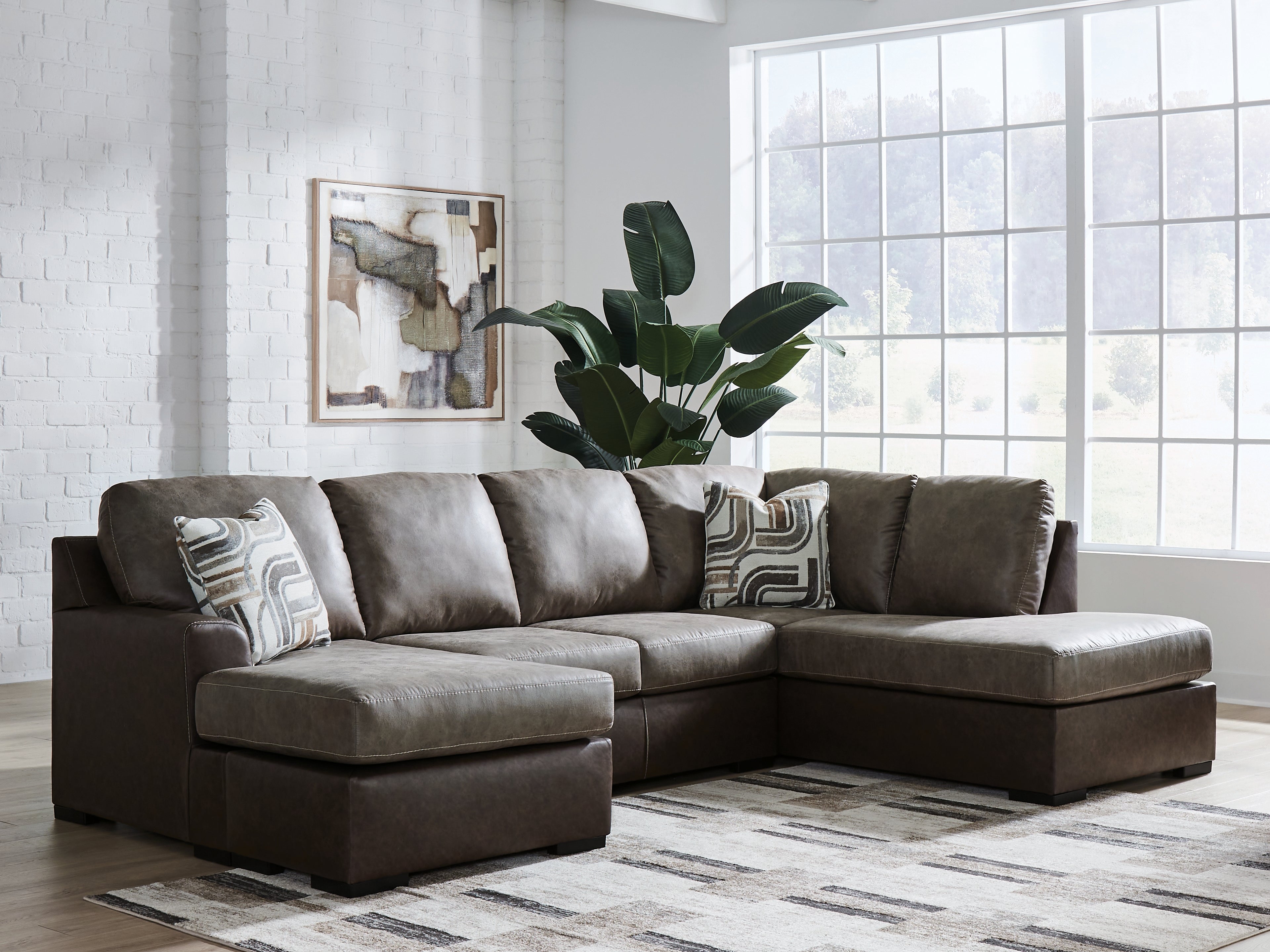 Bay Furniture Gallery - Ashley Furniture - Castille Way Sectional - LAF 2-Piece Sectional with Chaise / Fossil - PC62703S2