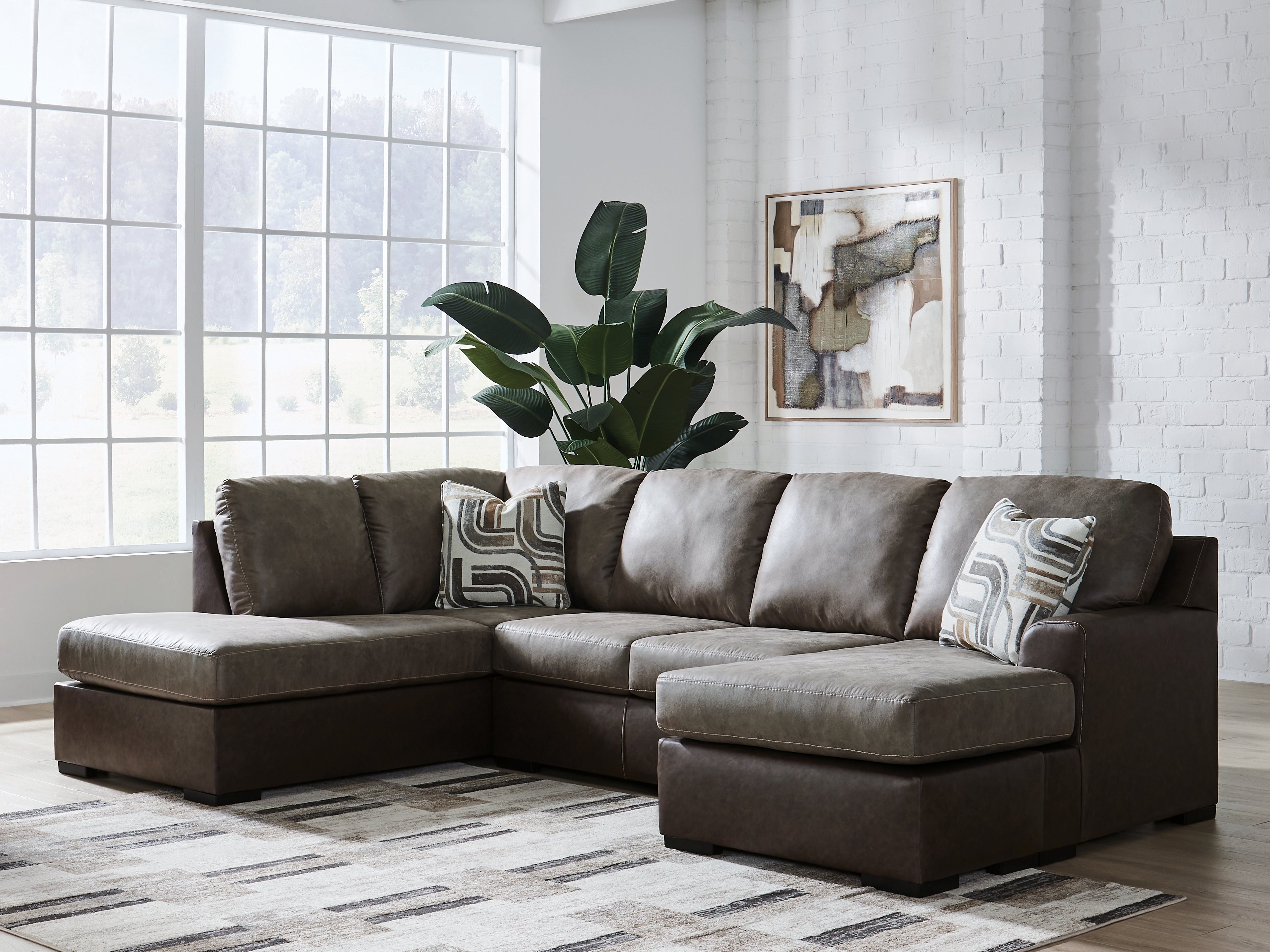 Bay Furniture Gallery - Ashley Furniture - Castille Way Sectional - RAF 2-Piece Sectional with Chaise / Fossil - PC62703S1