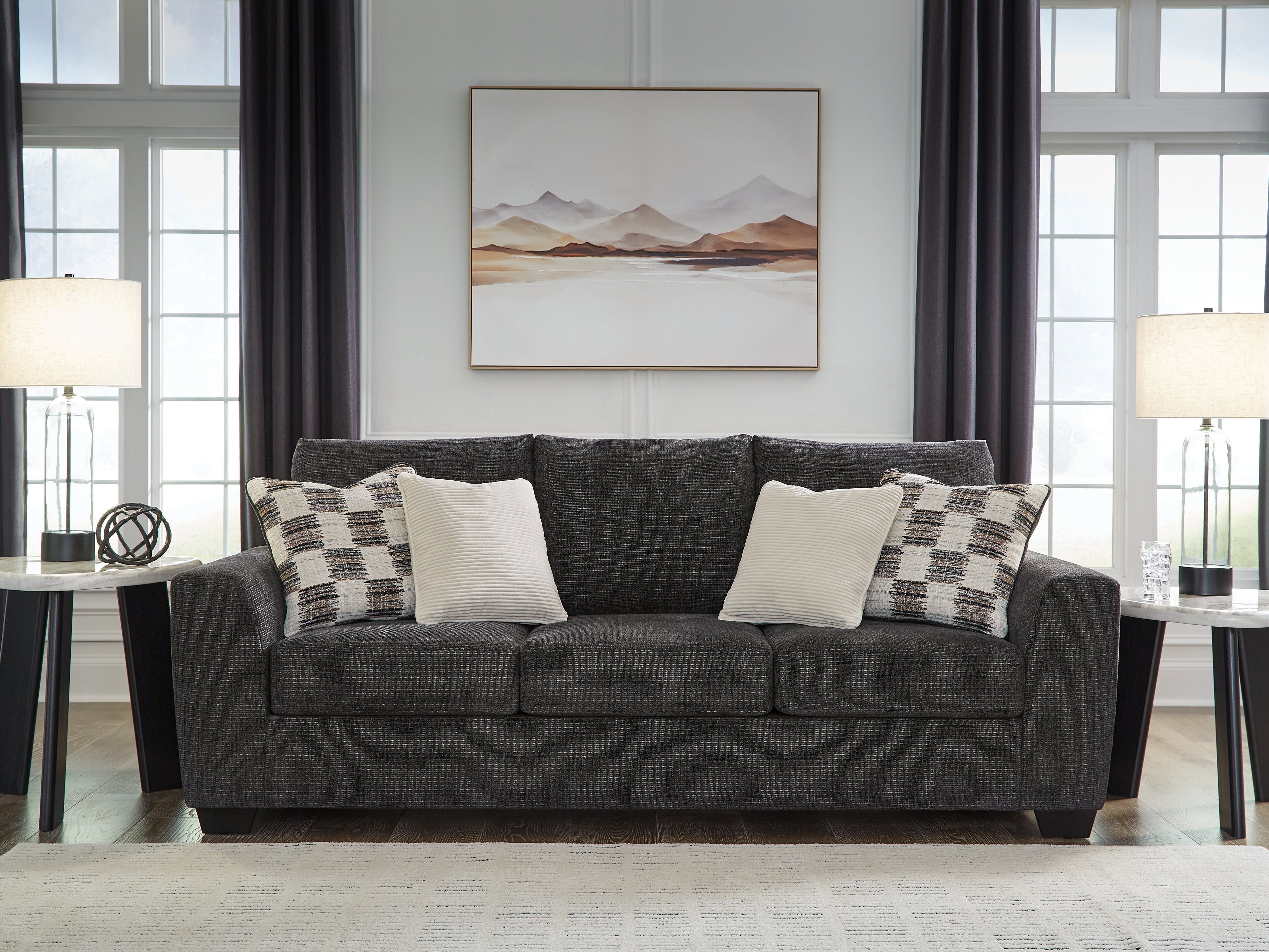 Bay Furniture Gallery - Ashley Furniture - Loreo Living Room - Sofa / Ebony - 6310138