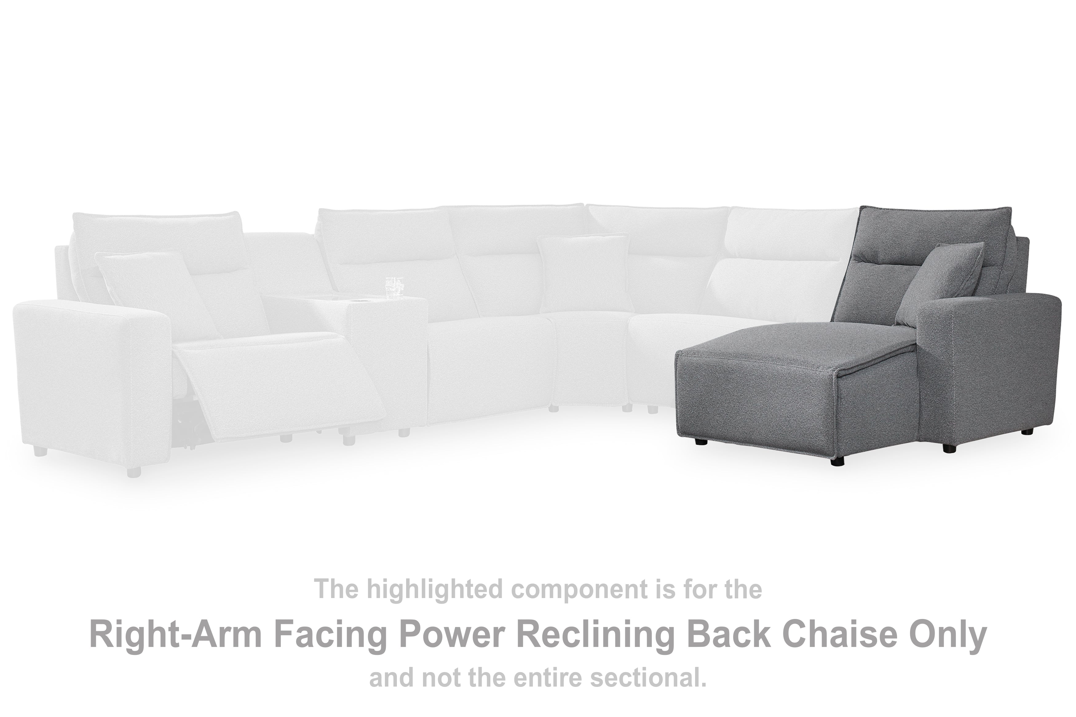 Bay Furniture Gallery - Ashley Furniture - ModMax II Sectional - 6-Piece Reclining Sectional with Console / Salt and Pepper - 65906S36