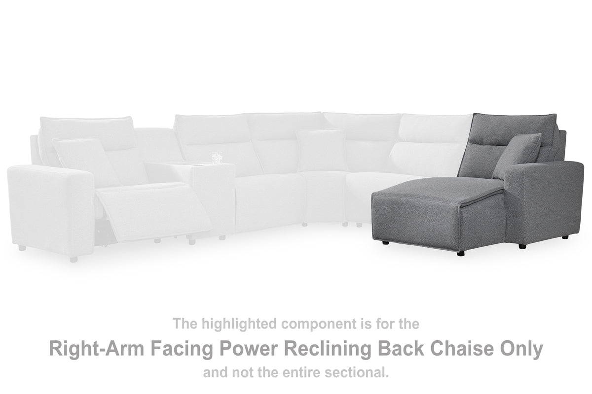 Bay Furniture Gallery - Ashley Furniture - ModMax II Sectional - 6-Piece Reclining Sectional with Console / Salt and Pepper - 65906S36