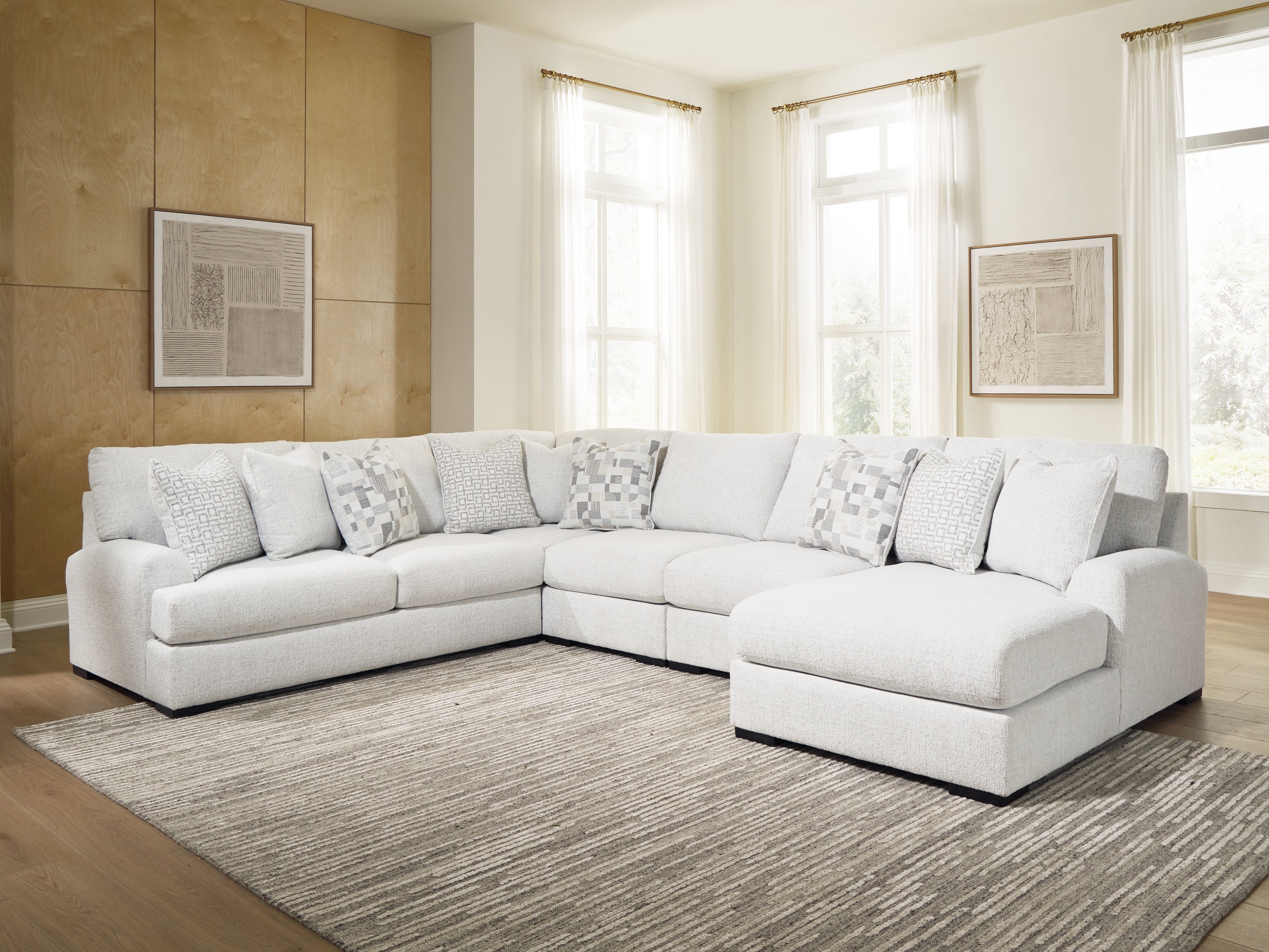 Bay Furniture Gallery - Ashley Furniture - Misty-Lakes 5-Piece Sectional with Chaise - 5-Piece Sectional with Chaise - PC66906S11