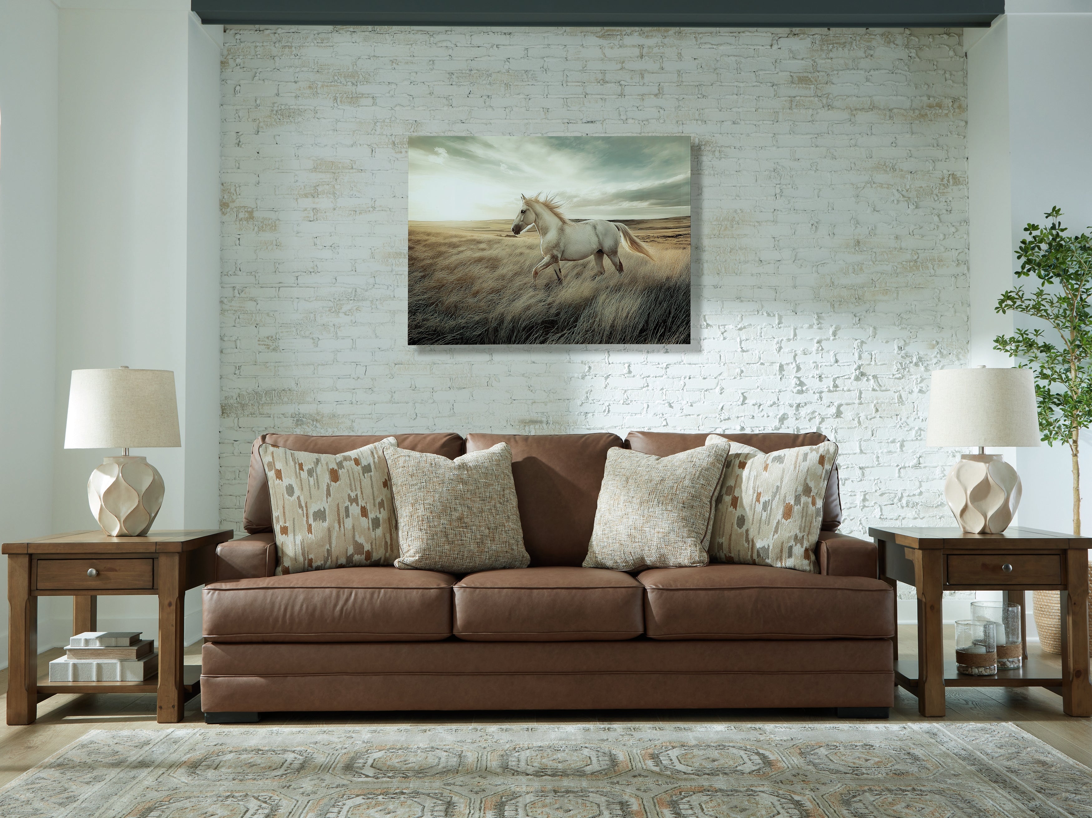 Bay Furniture Gallery - Ashley Furniture - VillaCourt Living Room - Sofa / Caramel - 7490938