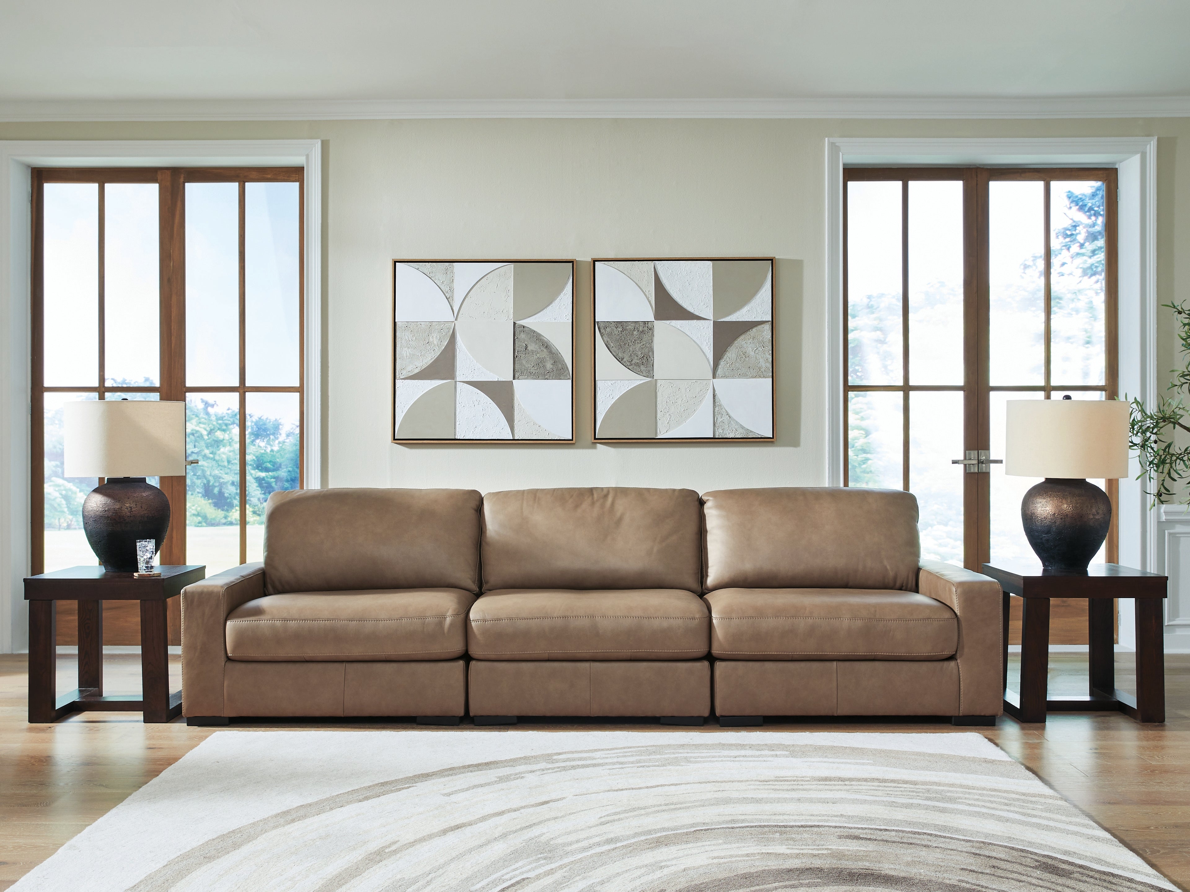 Bay Furniture Gallery - Ashley Furniture - Veronella Sectional - RAF 3-Piece Sectional Sofa / Sahara - 76106S2