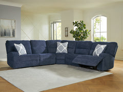 Bay Furniture Gallery - Ashley Furniture - Acklen Place Sectional - 2-Piece Power Reclining Sectional / Navy - 93607S16
