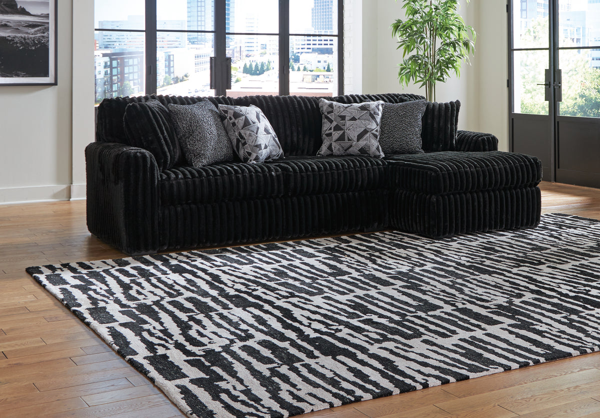 Bay Furniture Gallery - Ashley Furniture - Midnight-Madness Sectional - LAF 3-Piece Sectional with Chaise / Onyx - 98103S9