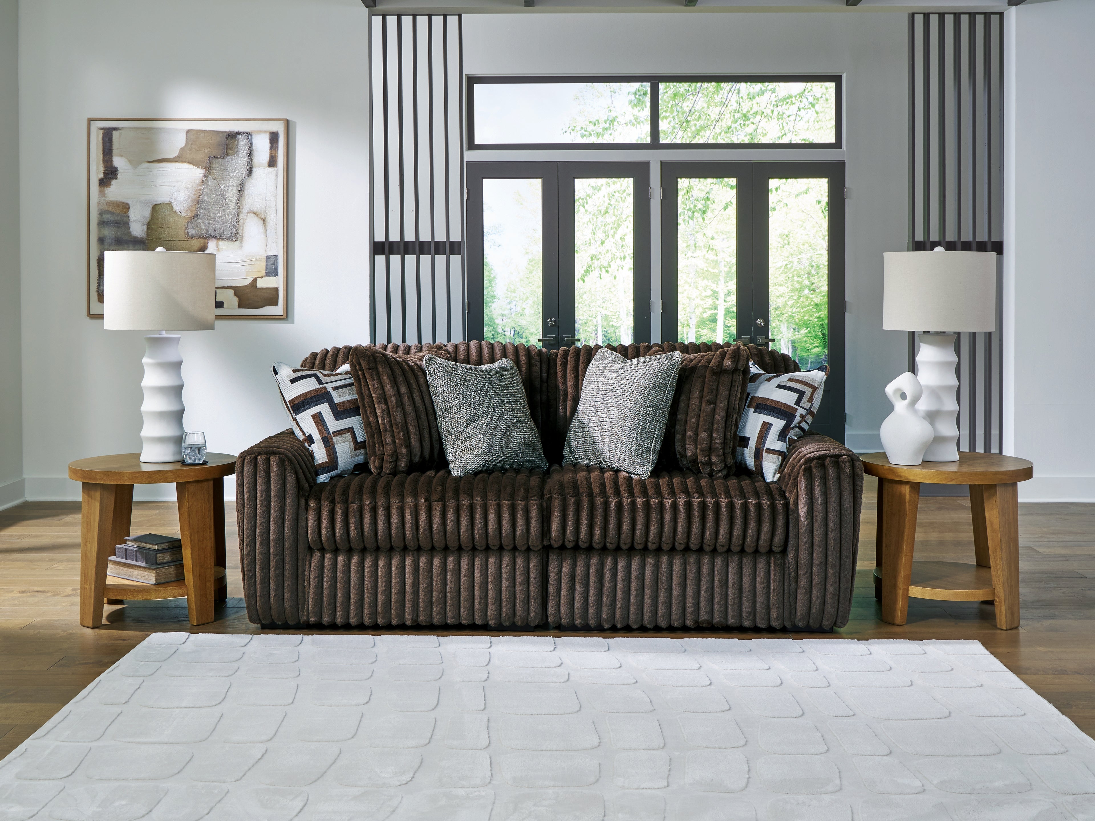 Bay Furniture Gallery - Ashley Furniture - Midnight-Madness Sectional - RAF 2-Piece Sectional Sofa / Chocolate - 98104S11