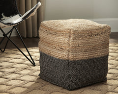 Bay Furniture Gallery - Ashley Furniture - Sweed Valley Pouf - Pouf / Natural/White - A1000420