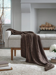 Bay Furniture Gallery - Ashley Furniture - Anawood Throw (Set of 3) - Throw (3/CS) / Brown - A1001098