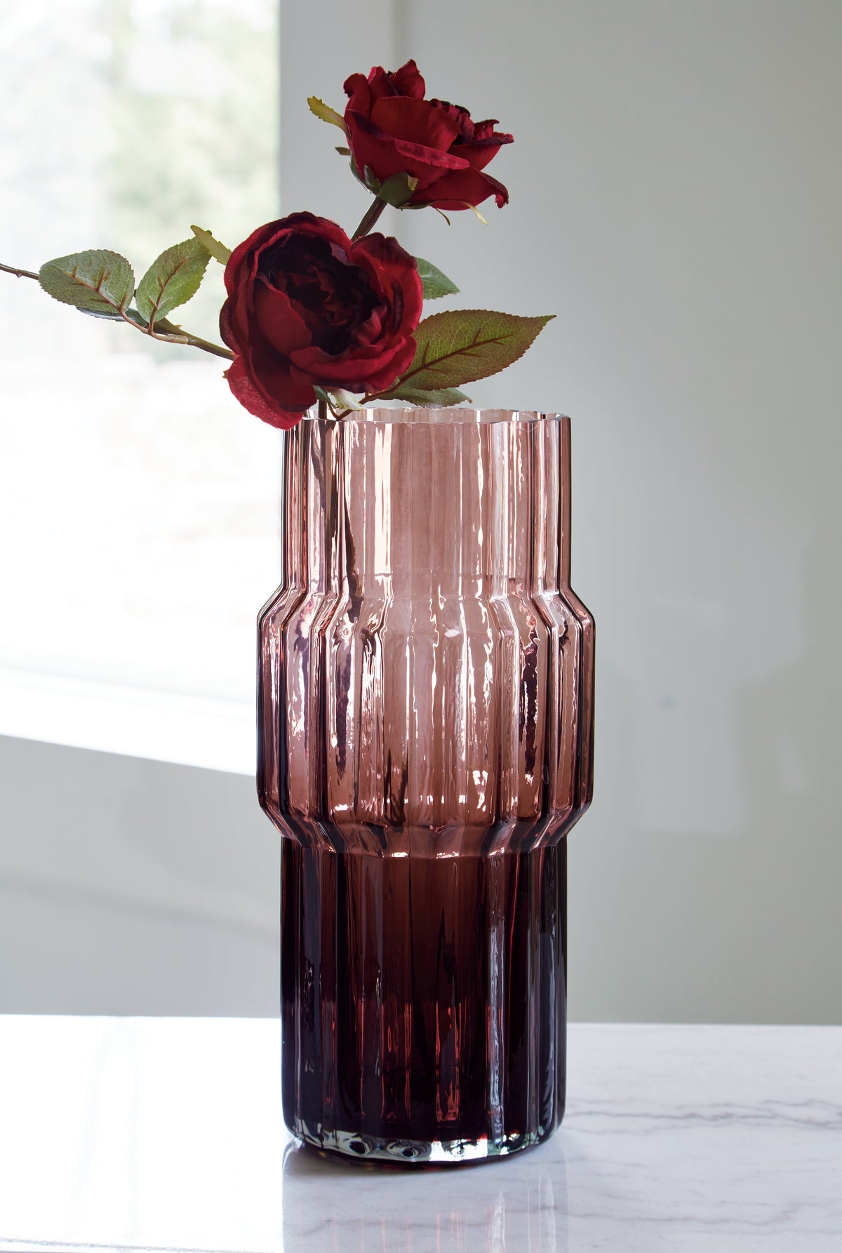 Bay Furniture Gallery - Ashley Furniture - Dorlow Vase - Vase (2/CS) / Mauve - A2900025