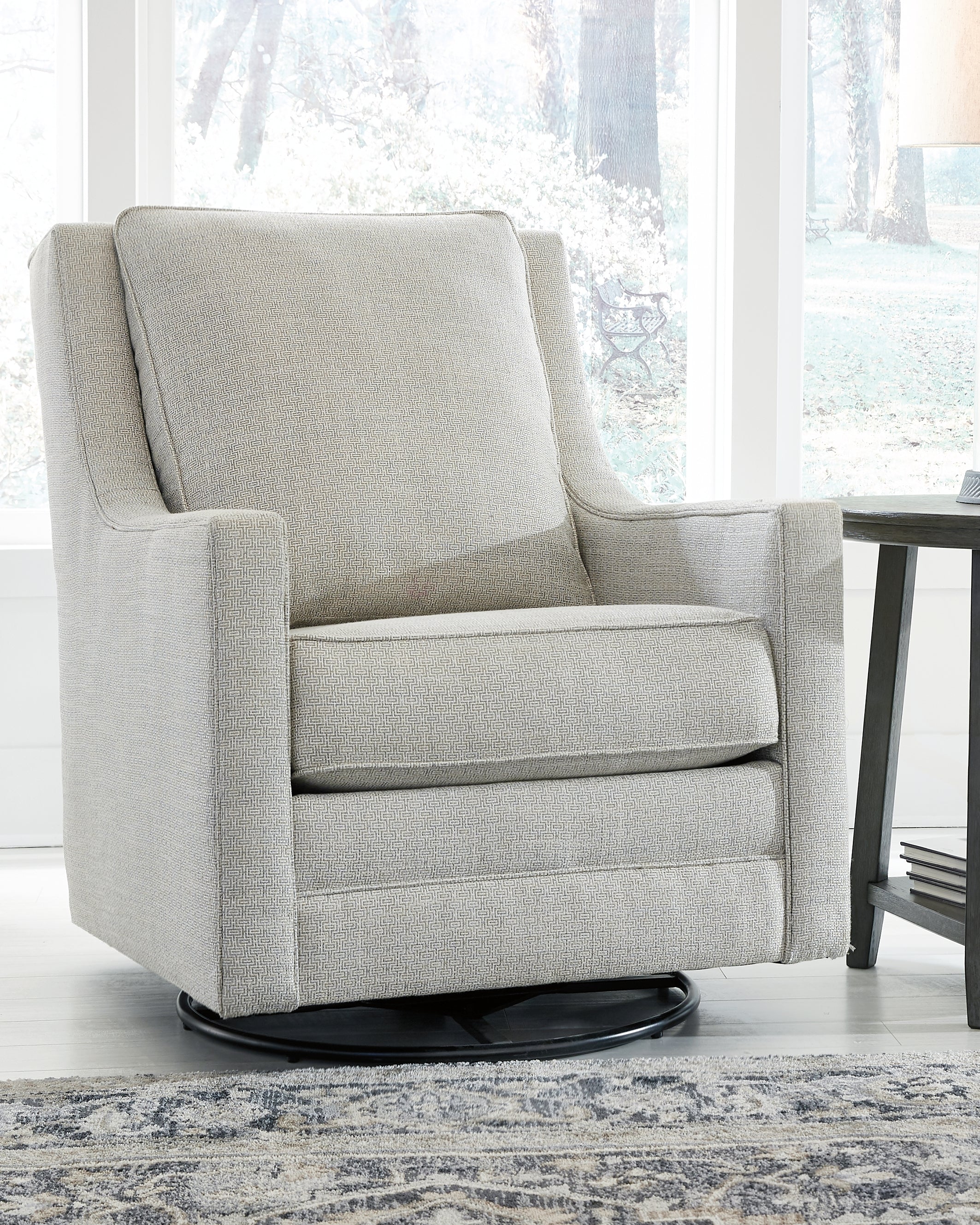 Bay Furniture Gallery - Ashley Furniture - Kambria Swivel Glider Accent Chair - Swivel Glider Accent Chair / Frost - A3000206