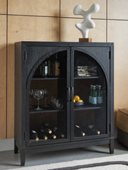 Bay Furniture Gallery - Ashley Furniture - Armenleigh Accent Cabinet - Bar Cabinet / Black/Brown - A4000702