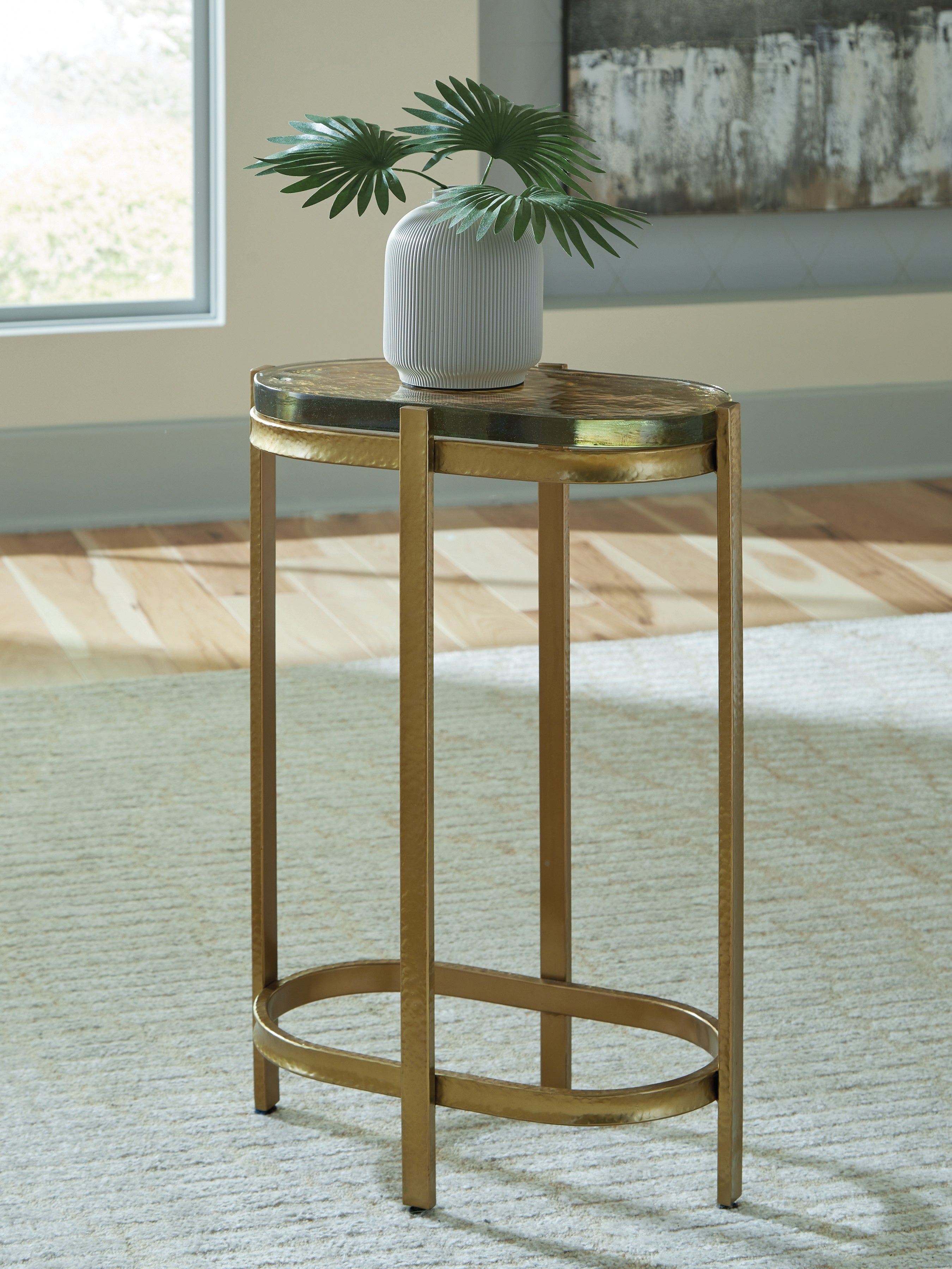 Bay Furniture Gallery - Ashley Furniture - Porterville Accent Table - Accent Table / Gold Finish - A4000716