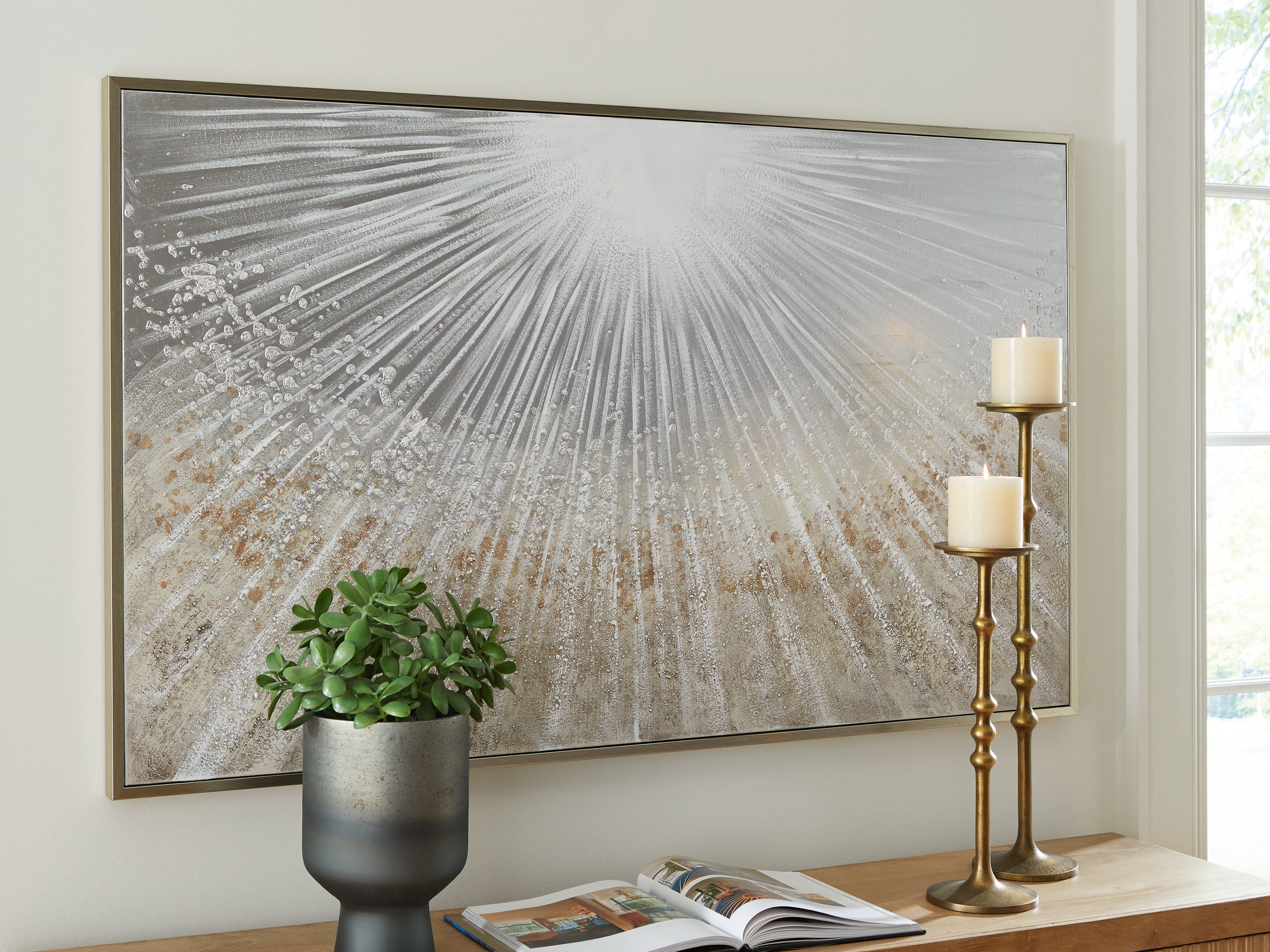 Bay Furniture Gallery - Ashley Furniture - Waldard Wall Decor - Wall Art / Gray/Taupe/White - A8000501