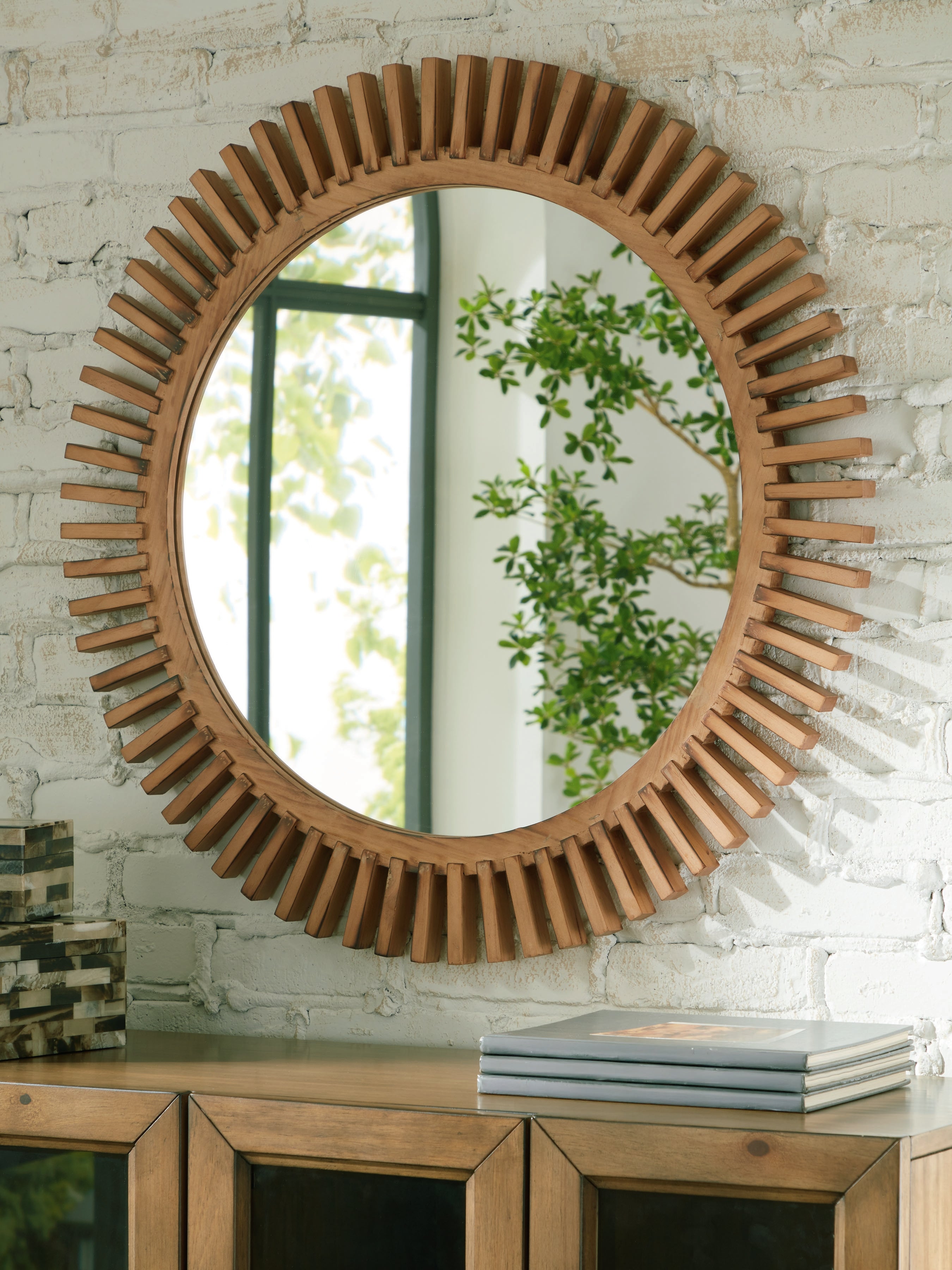Bay Furniture Gallery - Ashley Furniture - Tedwell Mirror - Accent Mirror / Brown - A8010410