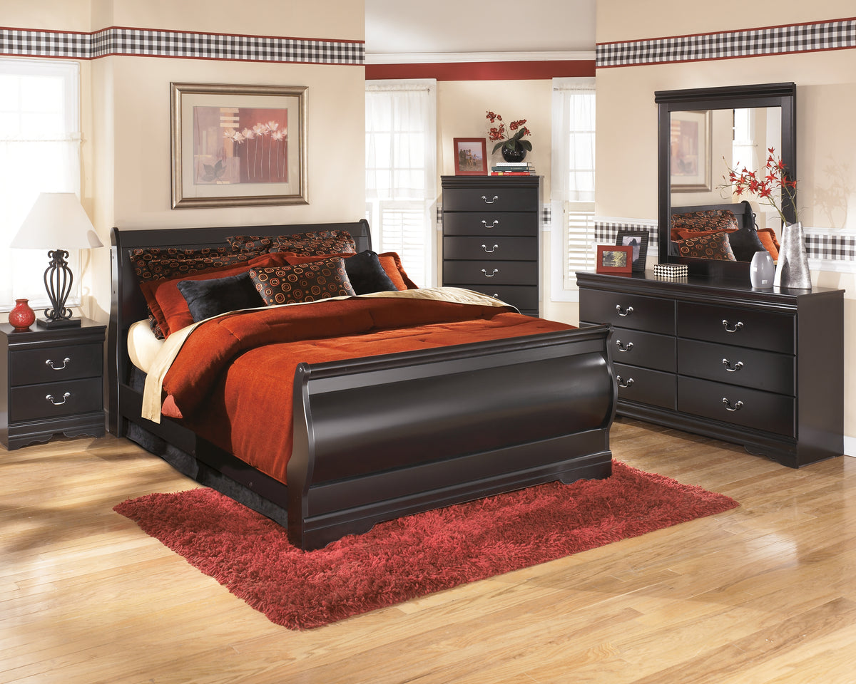 Bay Furniture Gallery - Ashley Furniture - Huey Vineyard Bedroom - Two Drawer Night Stand / Black - B128-92